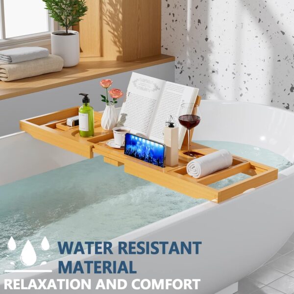 Premium Bathtub Tray Caddy, Expandable Bath Tray, Unique House Warming Gifts, New Home, Anniversary and Wedding Gifts for Couple, Bridal Shower Gift for Women - Image 4